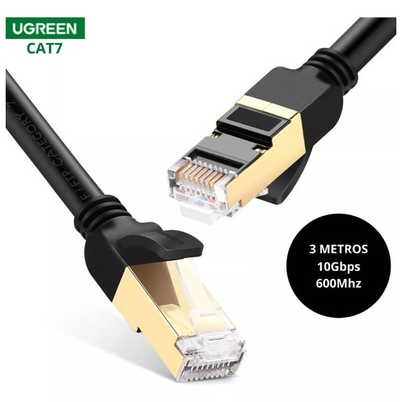 Cable Ugreen Ethernet LAN Cat7 Giga Pathcord de 3 metros