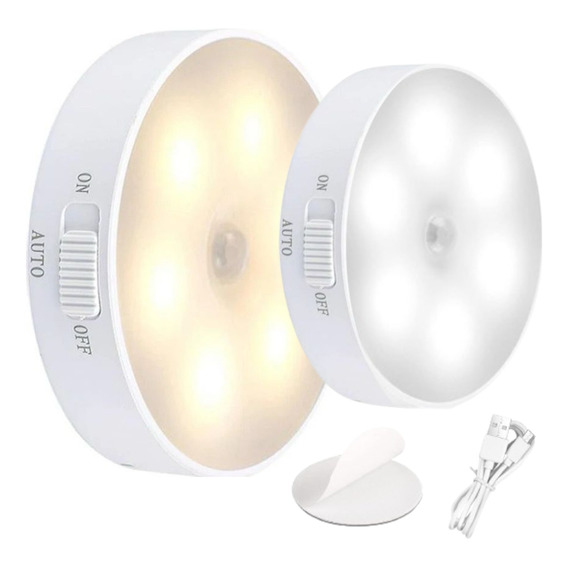  Lámpara 6 Led Luz Recargable Con Sensor Para Ropero Placard