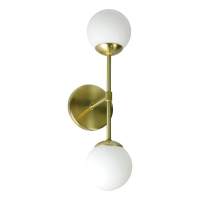 Aplique Bidireccional 2 Luces G9 Globo Opal 10cm Apto Led Oro Mate