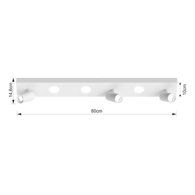 Plafon 6 Luces Nacho+eye Blanco Base Rectangular 20376 Rd