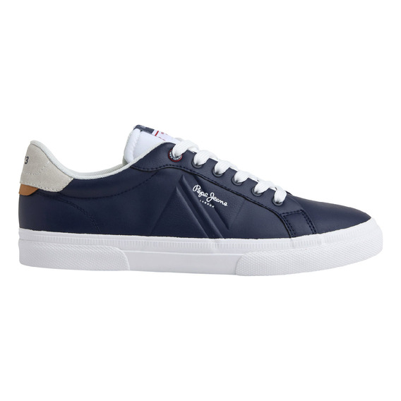 Tenis Pepe Jeans Hombre Kenton Flag M Azul - Blanco