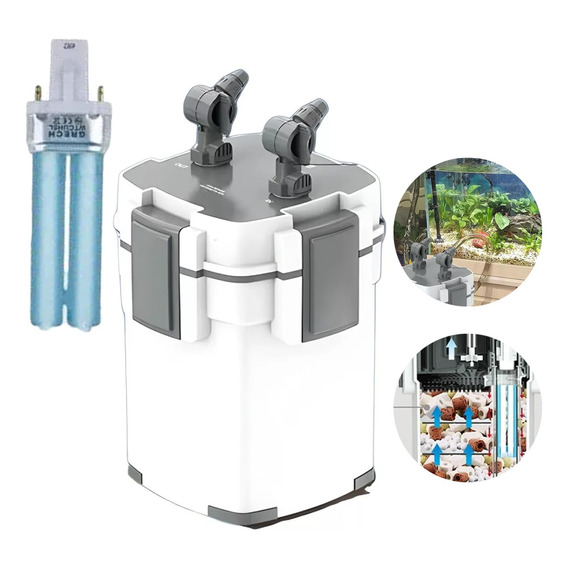 Filtro Externo Canister Uv Para Acuario Hasta 200l - 1000l/h