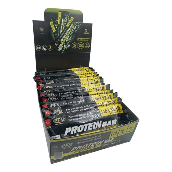 Protein Bar Premiun Caja 15 Unidades 32 Gr Proteína C/barra