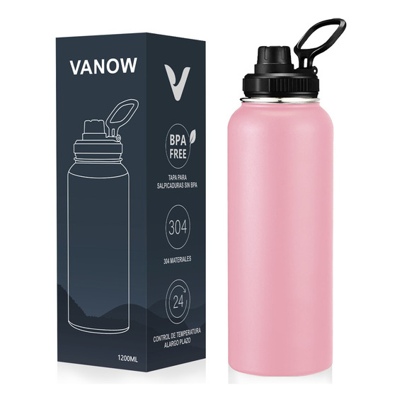 Termo Vaso-botella Acero Inoxidablecon Fría/caliente 40 Oz Color Rosa