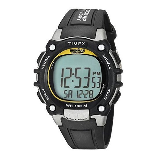 Reloj Timex T5e231 Ironman Classic 100 Negro Amarillo Correa