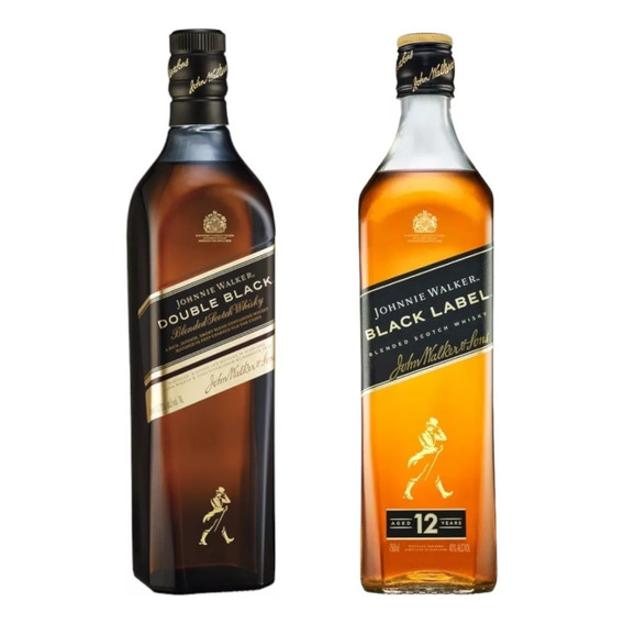 Whisky Johnny Walker Double Black + Black Label De 750 Ml