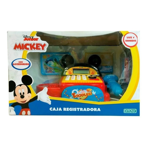 Caja Registradora Mickey Mouse Disney C Luz Sonidos Ditoys!! Color Rojo