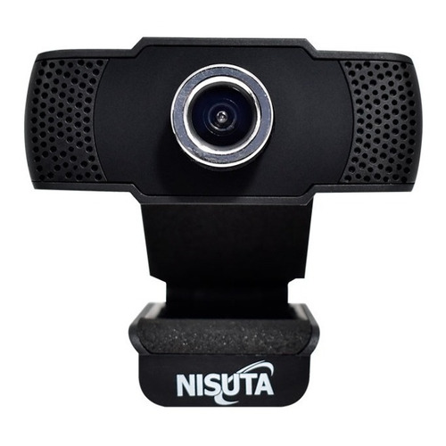 Webcam Hd 720p 1.3mp Nisuta Nswc400 Con Micrófono Usb Pc Color Negro