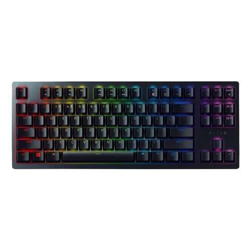 Teclado gamer Razer Huntsman Tournament Edition QWERTY Linear Optical inglés US color negro con luz RGB