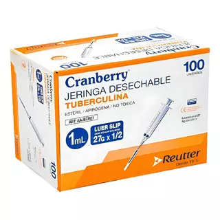 Jeringa Tuberculina 1 Ml Luer Slip 27g * 1/2 1ml Cranberry