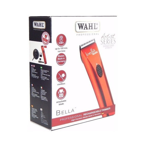 Trimmer Wahl Profesional Salon Bella Patillera Inalambrica Color Rojo