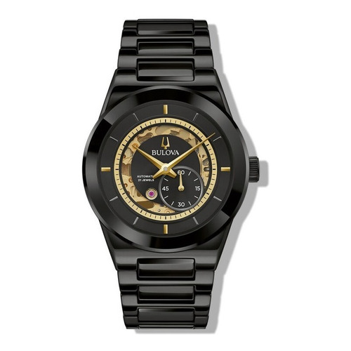 Reloj Bulova Modern Millennia 98a291 Hombre Original E-watch Color de la correa Negro Color del bisel Negro Color del fondo Dorado