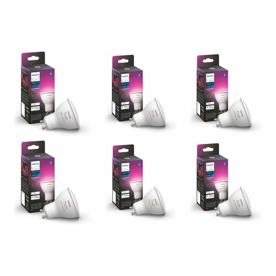 6 Pack Philips Hue Gu10 White&color Ambience Bt