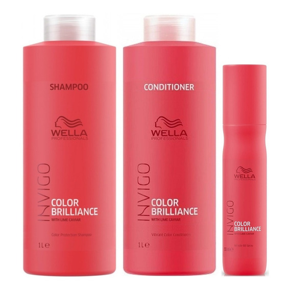 Shampoo 1000ml + Conditioner + Spray Wella Invigo Brilliance