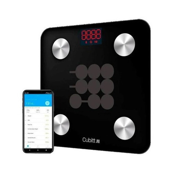 Balanza Cubitt Inteligente Bluetooth Digital 180kg Corporal Color Negro