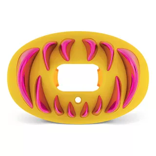 Bucal Battle Oxigen Predator 3d (colmillos) Color Amarillo Con Colmillos Rosa Sabor Sin Sabor