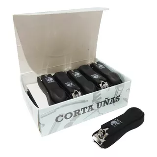 Corta Uñas 12 Pzs Acero Negro Ahulado Pedicura Manicura Lobo