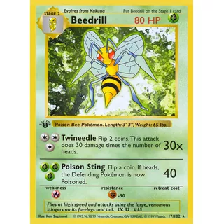 Beedrill 17/102 Pokemon Card Base Set Original