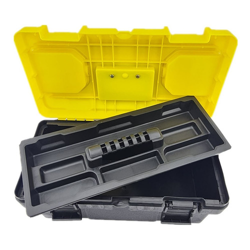 Caja Organizadora Porta Herramienta Plastica 17 Pulgadas Color Amarillo/Negro