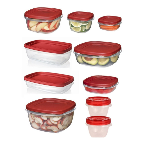 Set De 8 Contenedores Rubbermaid Easy Find Lids