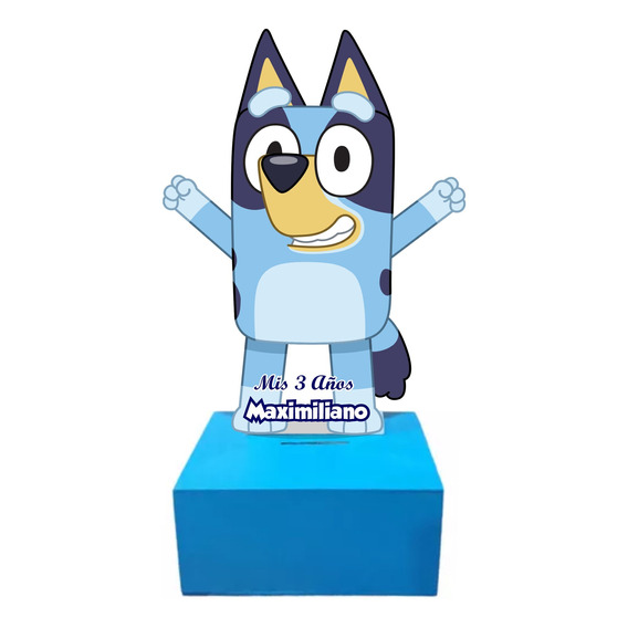 Paq10. Bluey  Centro De Mesa  Alcancia Personalizada