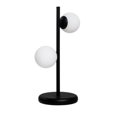 Lampara Velador 2 Luces Elyn Globo Opal Apto Led G9 