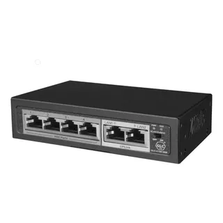 Switch 4 Puertos Poe + 2 Uplink Glc 10/100mbps Rj45