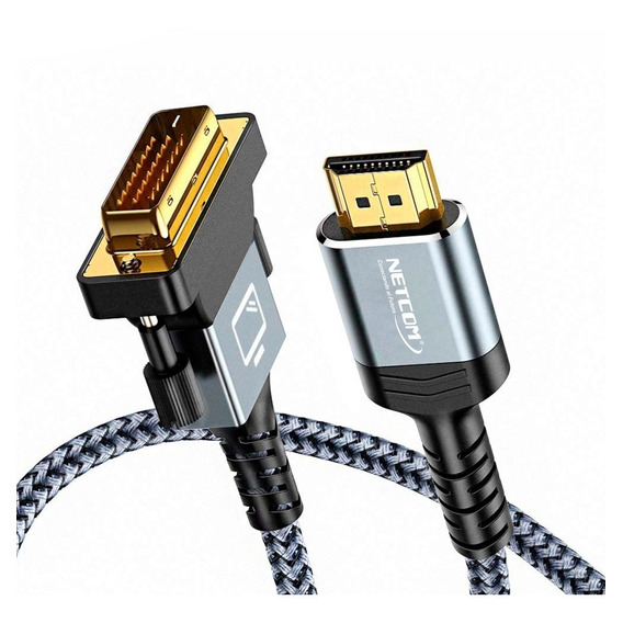 Cable Hdmi A Dvi D 24+1 1.8 Metros Netcom Bidireccional Full