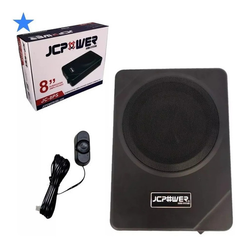 Subwoofer Amplificado Jc Power Jc-8ps 8 Pulgadas Car Audio Color Negro