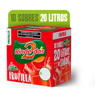 Jugo En Polvo Rindedos Frutilla 13g X 10u 2 Lt