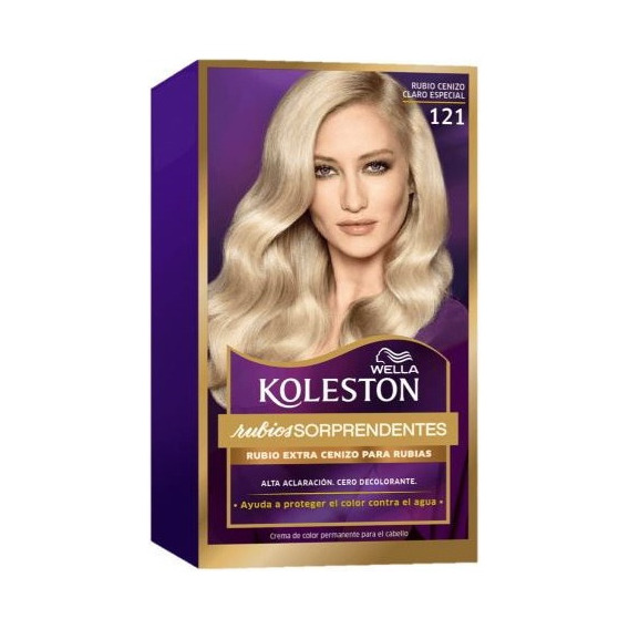 Kit Tinta Wella  Koleston Coloración en crema tono 121 rubio cenizo claro especial para cabello