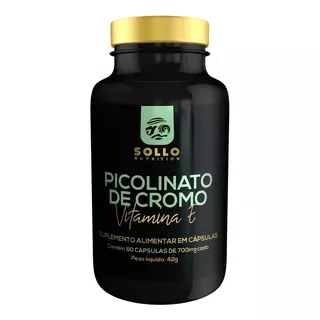 Picolinato De Cromo 60 Caps Vit C, E Diminui Vontade De Doce Sabor Sem Sabor