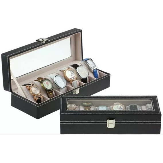 Porta Relojes Organizador 6 Unidades Reloj Unisex Elegante