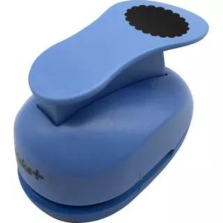 Furador Papel E Eva Gigante Oval Escalopado 50mm Cor Azul