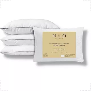 Travesseiro Eco Pluma Neo Antialérgico Lavável Percal 50x70 Cor Branco