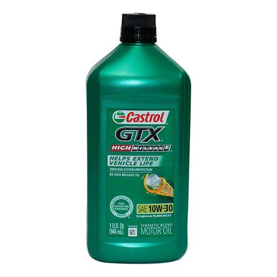 Aceite De Motor. Gtx High Mileage 10w-30, 1qt Us Castrol