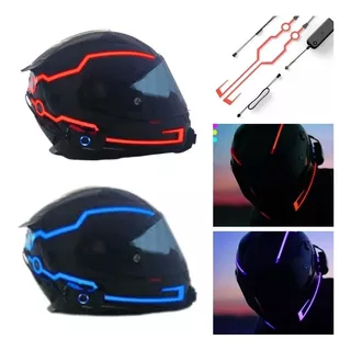 Led Sinalização Adesivo3m Capacete Motocicleta Moto Ciclista