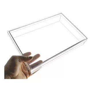 Caixa Multiuso Acrilico Cristal Organizadora 30x20x5cm Cor Transparente Liso