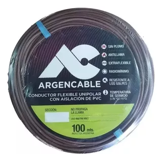 Cable Unipolar Argencable 2.5mm² Marrón X 100m