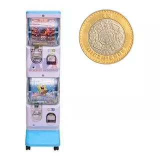 Todo Incluido Maquina Tomy 2 Pulgadas Cobro 10 Pesos Vending