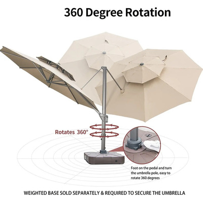 Sombrilla Voladiza Para Patio 10ft Color Caqui Lkinbo 