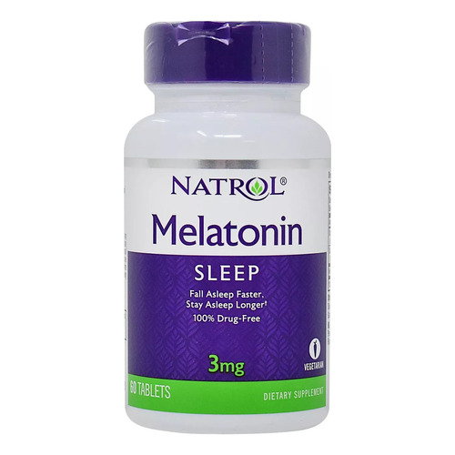 Natrol Melatonina Calcio 3 Mg 60 Tabs | Descanso Profundo Sin sabor