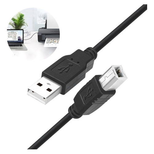 Cable Universal Para Impresoras Usb 2.0 Extension Marca 3 M Color Negro