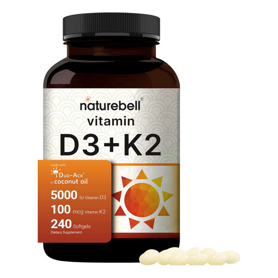 Vitamina D3 5000iu + Vitamina K2 100mcg Mk7 Americana D3k2