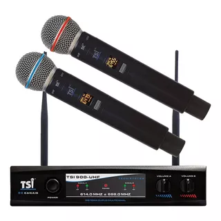Microfones Tsi 900-uhf Dinâmico Supercardióide Cor Preto