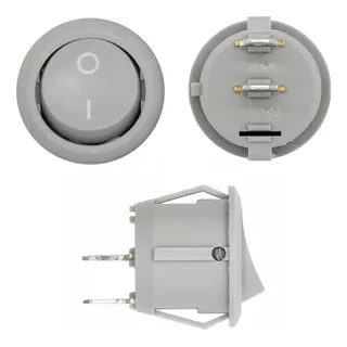Botão Liga Desliga Chave Mini Interruptor On Off  Cor: Cinza