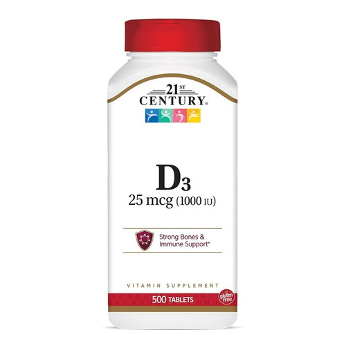 Vitamina D3 Premium 25 Mcg 1,000iu 500 Tabs Eg Dd67 Sabor Sin sabor