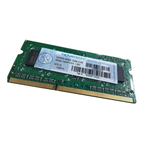 Memoria RAM color verde 4GB 1 Novatech N3S04F1333E-L