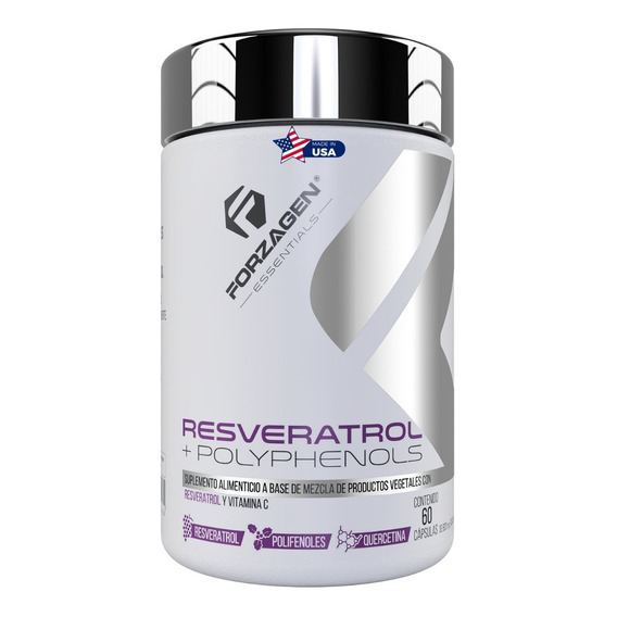 Forzagen Essentials Resveratrol+polyphenols 60 Caps | Vita C Sabor Sin sabor