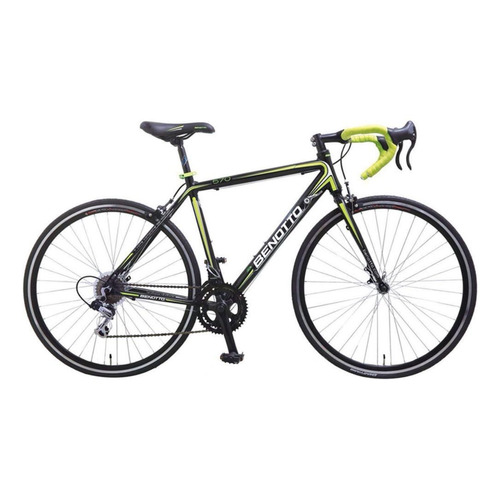 Bicicleta ruta Benotto Ruta 570 R700 20" 14v cambios Shimano Tourney color negro/amarillo neón